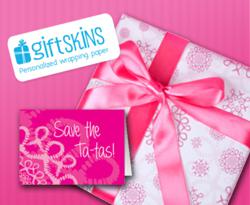 Personalized wrapping paper and greeting cards for Breast Cancer Awareness Month